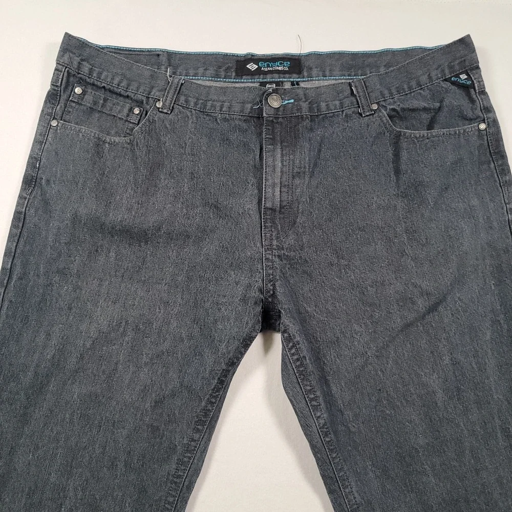 Y2k Enyce Men Jeans 48x34‎ Gray Straight Leg Denim Hip Hop Streetwear